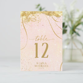 Fine Lines Gold Abstract Wedding Blush ID867 Kaart