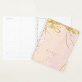 Fine Lines Gold Abstract Wedding Blush ID867 Planner (Display)
