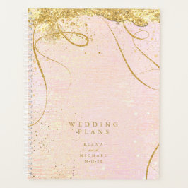 Fine Lines Gold Abstract Wedding Blush ID867 Planner