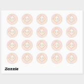 Fine Lines Gold Abstract Wedding Blush ID867 Ronde Sticker (Vel)