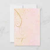 Fine Lines Gold Abstract Wedding Blush ID867 RSVP Kaartje (Achterkant)