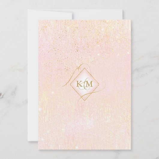 Fine Lines Gold Abstract Wedding Blush ID867 Save The Date (Achterkant)
