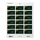 Fine Lines Gold Abstract Wedding Emerald ID867 Etiket (Full Sheet)