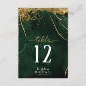 Fine Lines Gold Abstract Wedding Emerald ID867 Kaart (Voorkant)