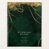 Fine Lines Gold Abstract Wedding Emerald ID867 Planner (Voorkant)