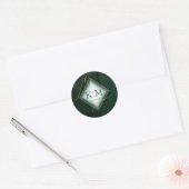 Fine Lines Gold Abstract Wedding Emerald ID867 Ronde Sticker (Envelop)