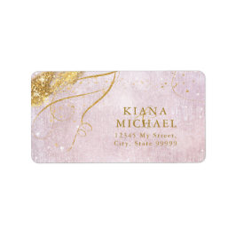 Fine Lines Gold Abstract Wedding Mauve ID867 Etiket
