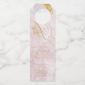 Fine Lines Gold Abstract Wedding Mauve ID867 Flessenhanger (Voorkant)