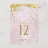 Fine Lines Gold Abstract Wedding Mauve ID867 Kaart (Voorkant)