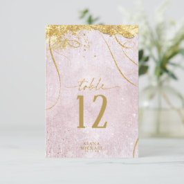 Fine Lines Gold Abstract Wedding Mauve ID867 Kaart