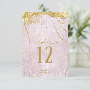 Fine Lines Gold Abstract Wedding Mauve ID867 Kaart
