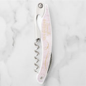 Fine Lines Gold Abstract Wedding Mauve ID867 Kurkentrekker (Voorkant)