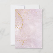 Fine Lines Gold Abstract Wedding Mauve ID867 RSVP Kaartje (Achterkant)