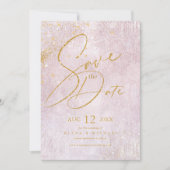 Fine Lines Gold Abstract Wedding Mauve ID867 Save The Date (Voorkant)