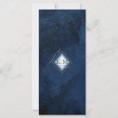 Fine Lines Gold Abstract Wedding Menu 2 Navy ID867 (Achterkant)