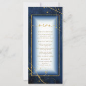 Fine Lines Gold Abstract Wedding Menu 2 Navy ID867 (Voorkant)