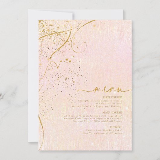 Fine Lines Gold Abstract Wedding Menu V1 B ID867 (Voorkant)