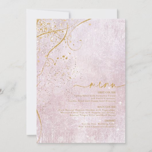 Fine Lines Gold Abstract Wedding Menu V1 Mv ID867 (Voorkant)