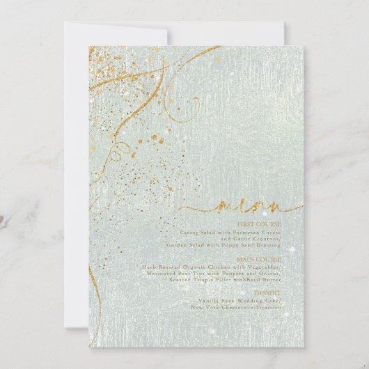 Fine Lines Gold Abstract Wedding Menu V1 Sg ID867 (Voorkant)