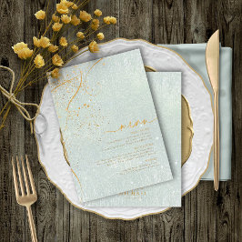 Fine Lines Gold Abstract Wedding Menu V1 Sg ID867