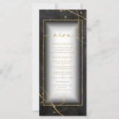 Fine Lines Gold Abstract Wedding Menu V2 Bk ID867 (Voorkant)