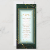 Fine Lines Gold Abstract Wedding Menu V2 Grn ID867 (Voorkant)
