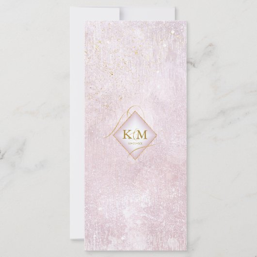 Fine Lines Gold Abstract Wedding Menu V2 Mv ID867 (Achterkant)