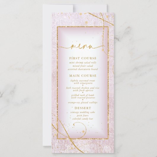 Fine Lines Gold Abstract Wedding Menu V2 Mv ID867 (Voorkant)