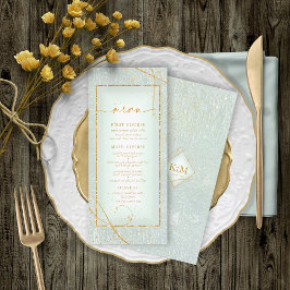 Fine Lines Gold Abstract Wedding Menu V2 Sg ID867