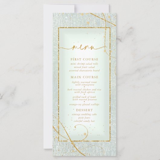 Fine Lines Gold Abstract Wedding Menu V2 Sg ID867 (Voorkant)