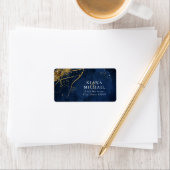 Fine Lines Gold Abstract Wedding Navy ID867 Etiket (Insitu)