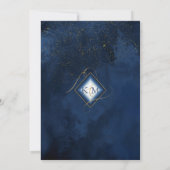 Fine Lines Gold Abstract Wedding Navy ID867 Save The Date (Achterkant)