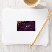 Fine Lines Gold Abstract Wedding Plum ID867 Etiket (Insitu)