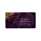 Fine Lines Gold Abstract Wedding Plum ID867 Etiket (Voorkant)