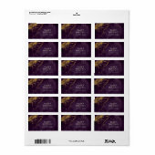 Fine Lines Gold Abstract Wedding Plum ID867 Etiket (Full Sheet)