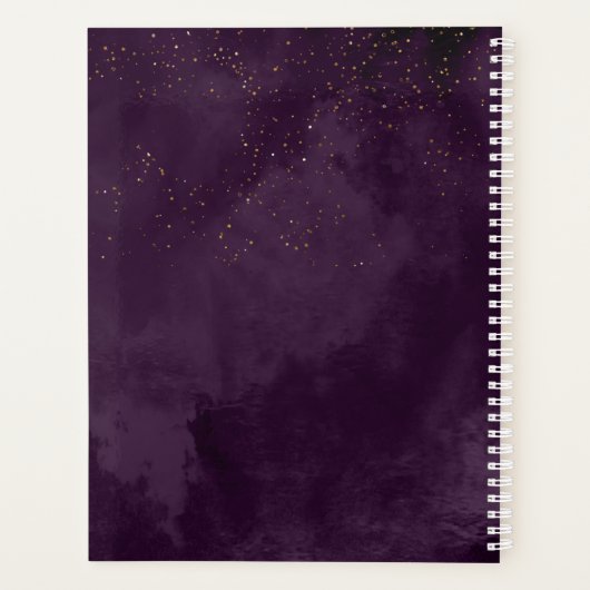 Fine Lines Gold Abstract Wedding Plum ID867 Planner (Achterkant)