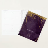 Fine Lines Gold Abstract Wedding Plum ID867 Planner (Display)