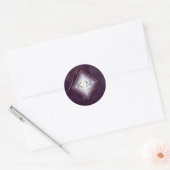 Fine Lines Gold Abstract Wedding Plum ID867 Ronde Sticker (Envelop)
