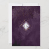 Fine Lines Gold Abstract Wedding Plum ID867 Save The Date (Achterkant)