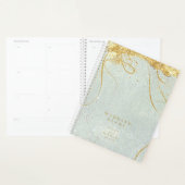Fine Lines Gold Abstract Wedding Sage ID867 Planner (Display)