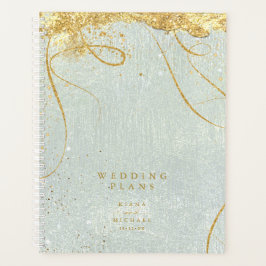 Fine Lines Gold Abstract Wedding Sage ID867 Planner