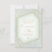 Fine Lines Gold Abstract Wedding Sage ID867 RSVP Kaartje (Voorkant)