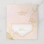 Fine Lines Gold Abstract Wedding Table B ID867 Plaatskaartje (Buitenkant ongevouwen)