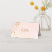 Fine Lines Gold Abstract Wedding Table B ID867 Plaatskaartje (Achterkant)