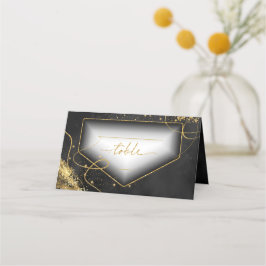 Fine Lines Gold Abstract Wedding Table Bk ID867 Plaatskaartje