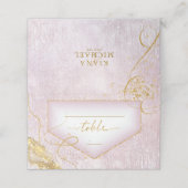 Fine Lines Gold Abstract Wedding Table Mv ID867 Plaatskaartje (Buitenkant ongevouwen)
