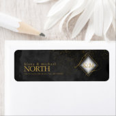 Fine Lines Gold Abstract Wedding V1 Black ID867 Etiket (Insitu)