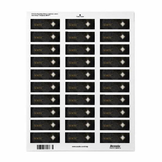 Fine Lines Gold Abstract Wedding V1 Black ID867 Etiket (Full Sheet)