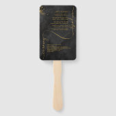 Fine Lines Gold Abstract Wedding V1 Black ID867 Handwaaier (Achterkant)