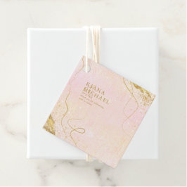 Fine Lines Gold Abstract Wedding V1 Blush ID867 Bedankjes Labels